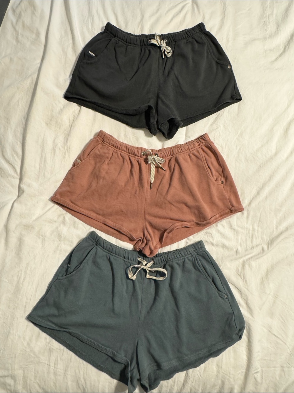 Vuori lot of 3 Women's Drawstring Lounge Shorts - Style: Sunnyside, size small